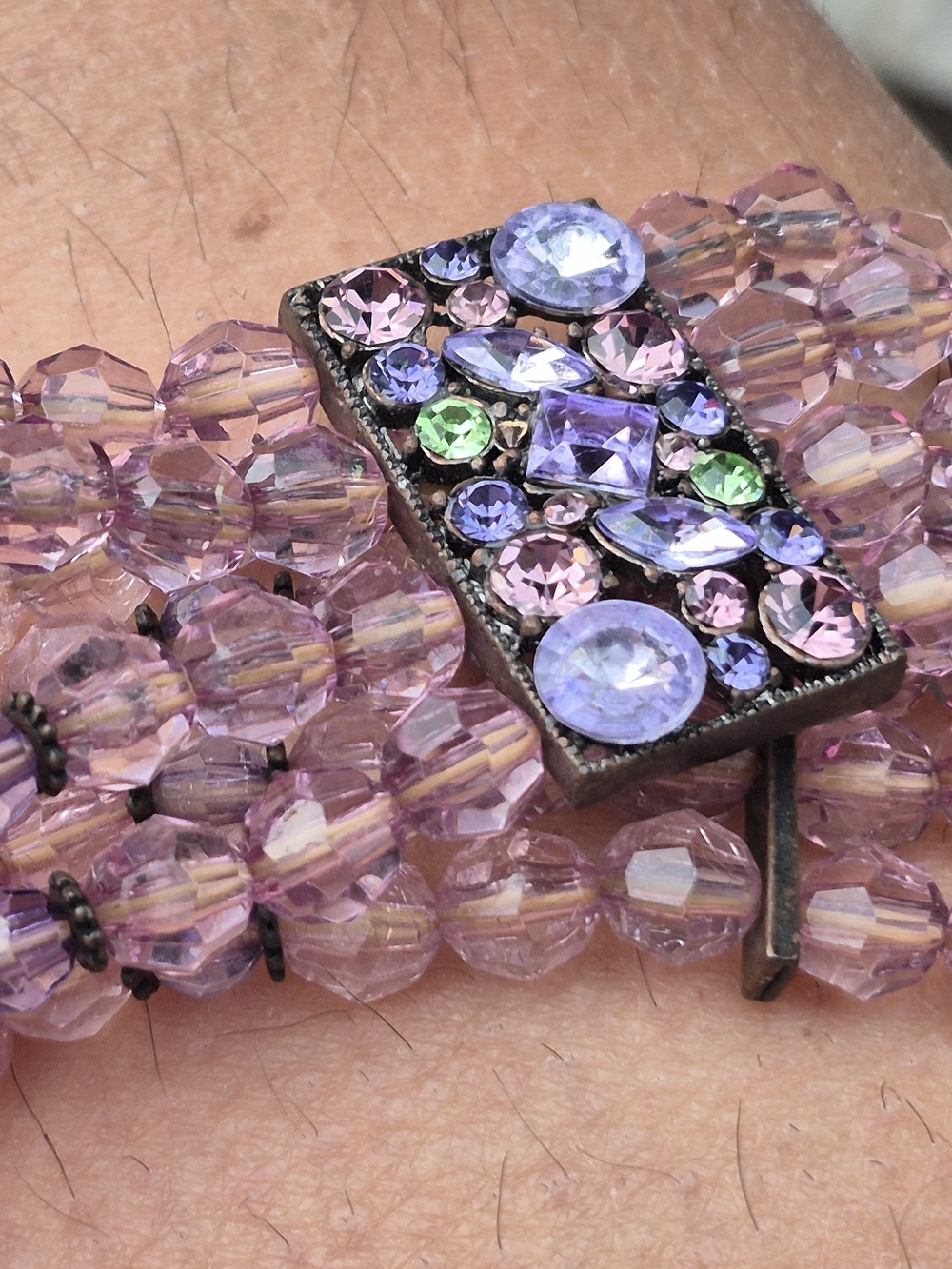 Lavender Crystal Beaded Statement Bracelet - Unbranded - Picture 5 of 6